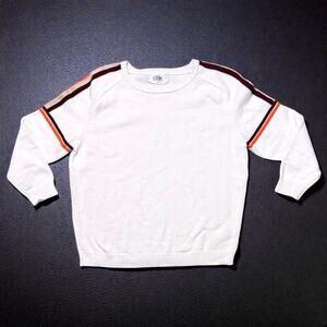 SEEK The Label Sweater Womens Cream Racing Striped Retro Pullover Size XS